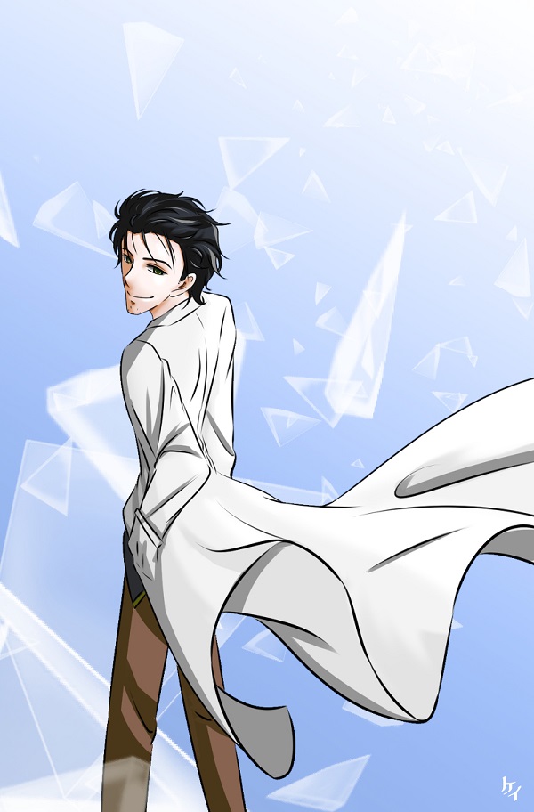 Ảnh Okabe Rintaro với chiếc áo blouse trắng