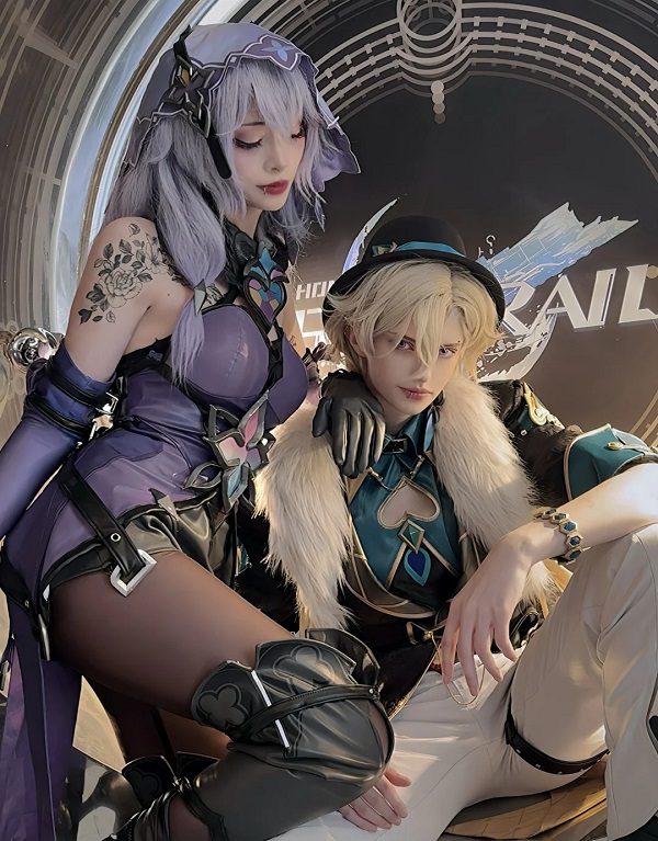 Ảnh cosplay Aventurine Honkai với gam màu lạnh cực chất