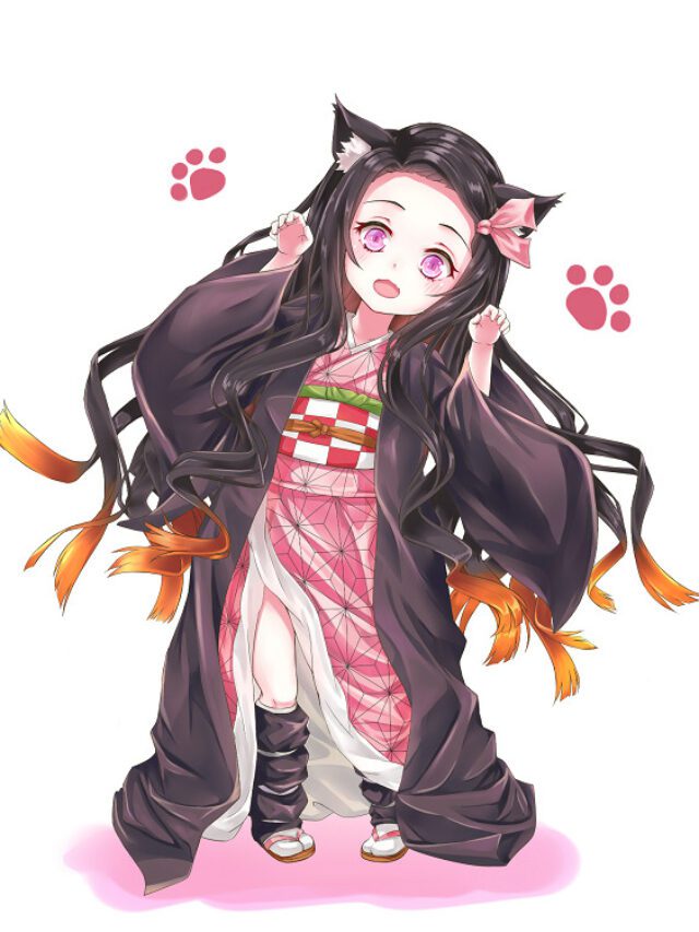 Hình vẽ Nezuko phong cách chibi cực dễ thương