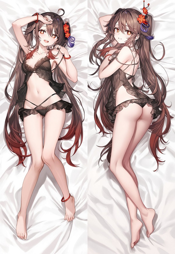 Gái anime diện bikini đỏ nổi bật giữa bãi biển