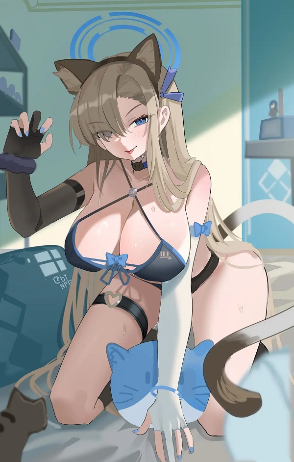Bikini trắng tinh khôi kết hợp phong cách anime đáng yêu