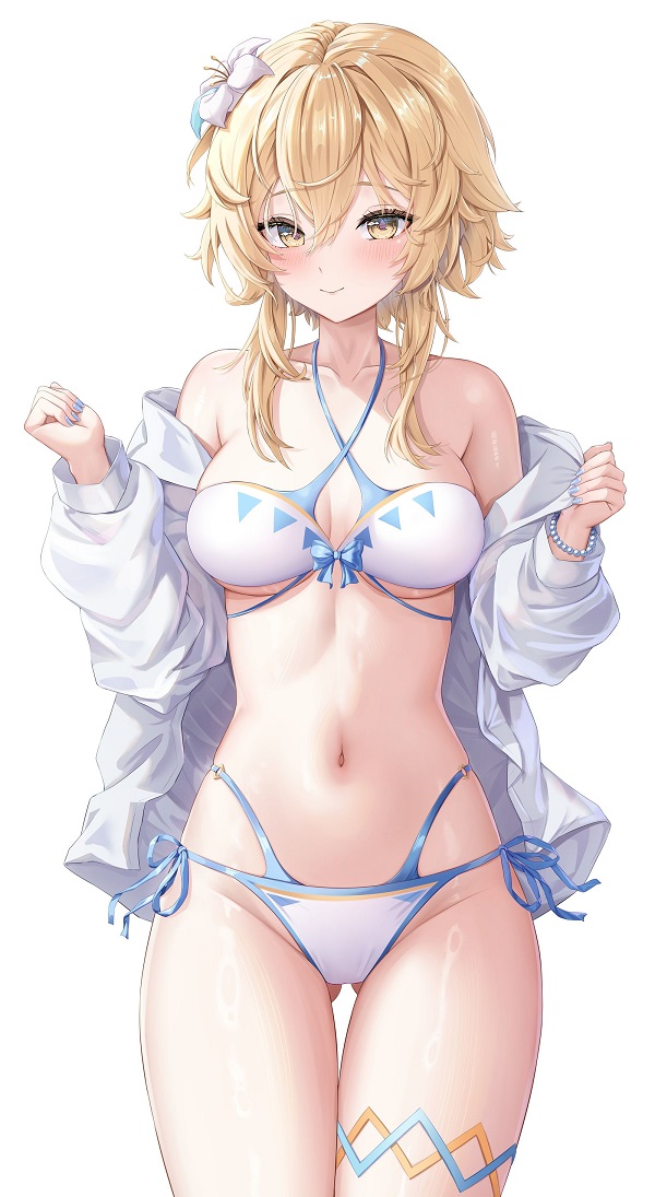 Bikini mỏng nhẹ làm nổi bật làn da trắng sứ của waifu anime