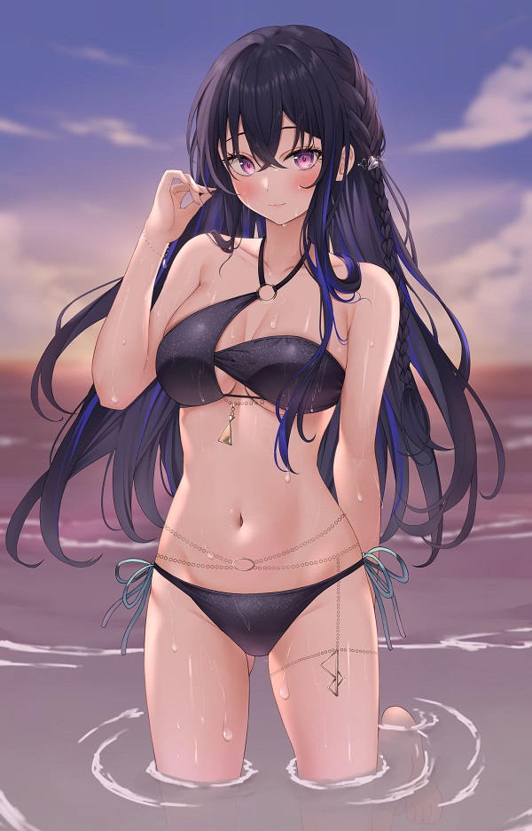 Anime bikini sexy trong concept tiệc bể bơi buổi tốiAnime bikini sexy trong concept tiệc bể bơi buổi tối