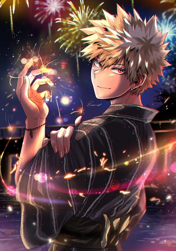 Tư thế sẵn sàng chiến đấu của Bakugo