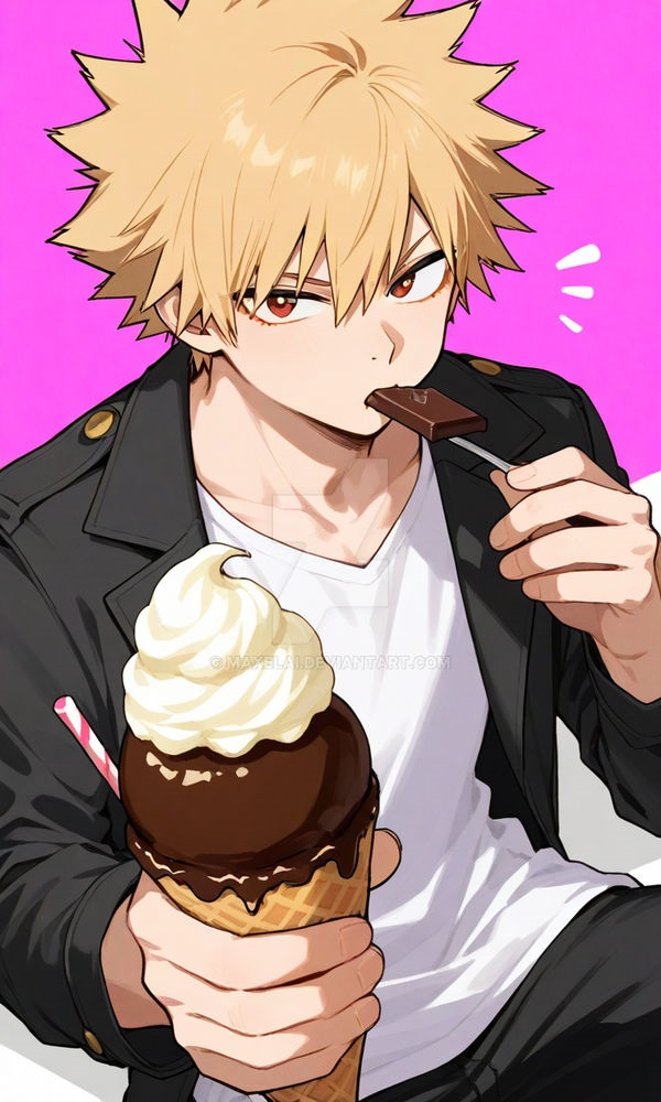 Hình Bakugo đứng giữa ngọn lửa