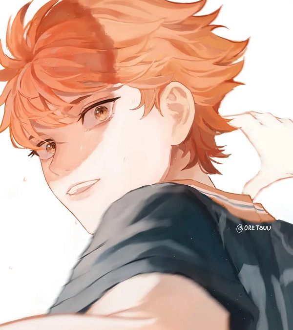 Cảnh Hinata bật cao đối đầu với hàng chắn đối thủ