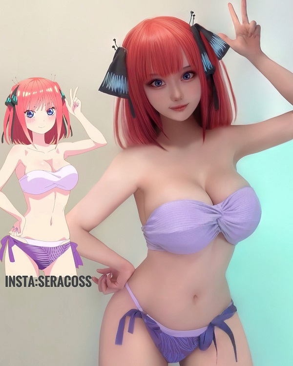 Gái xinh cosplay Nino Nakano trong bộ đồng phục học sinh chuẩn phim