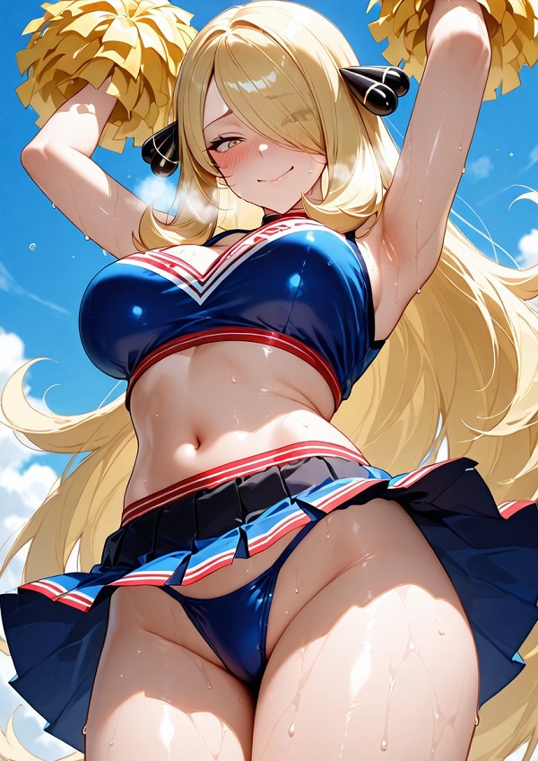 Nhân vật anime nữ tạo dáng trong trang phục ôm sát