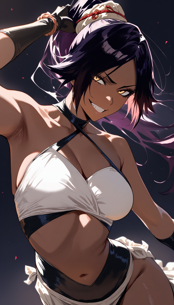 Yoruichi lộ vai trần trong khung cảnh tối huyền bí