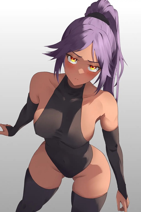 Yoruichi với bikini dây nhỏ và ánh mắt thách thức