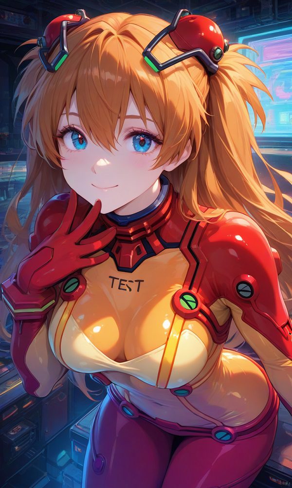 Asuka trong khung cảnh EVA máy móc