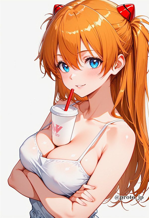 Asuka trong outfit thường ngày giản dị