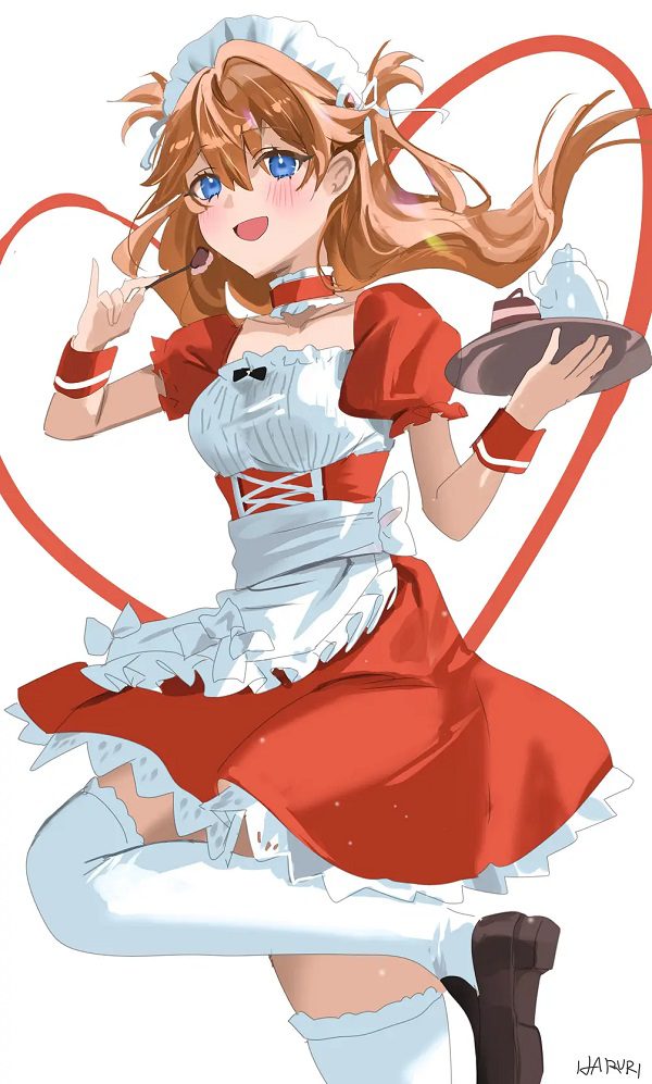Ảnh Asuka Langley ngồi trên thành lan can đầy suy tư