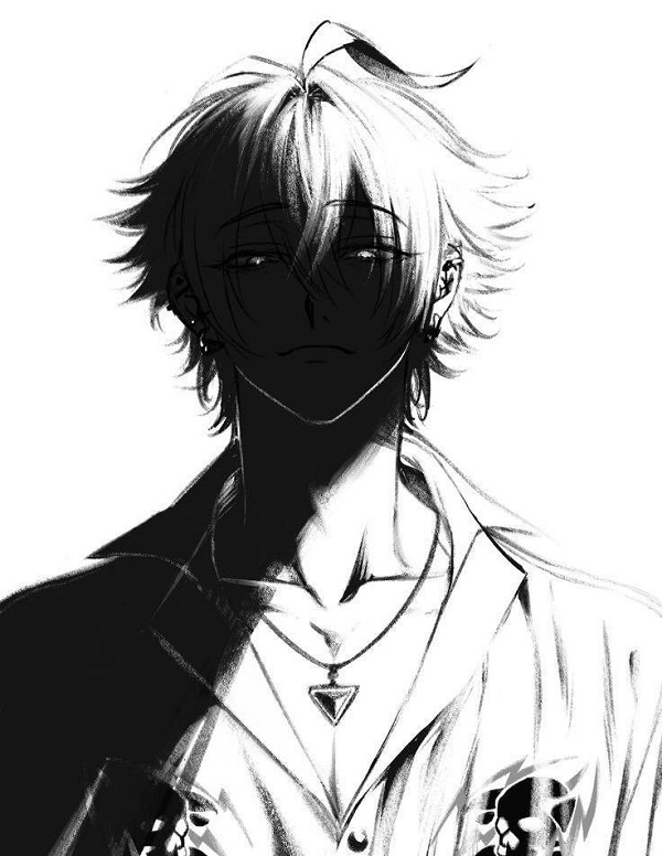 Ảnh anime nam buồn đen trắng  bên bờ vực cảm xúc