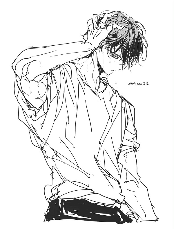 Anime nam trong khoảnh khắc bình yên của nỗi buồn, đôi mắt nhắm nghiền