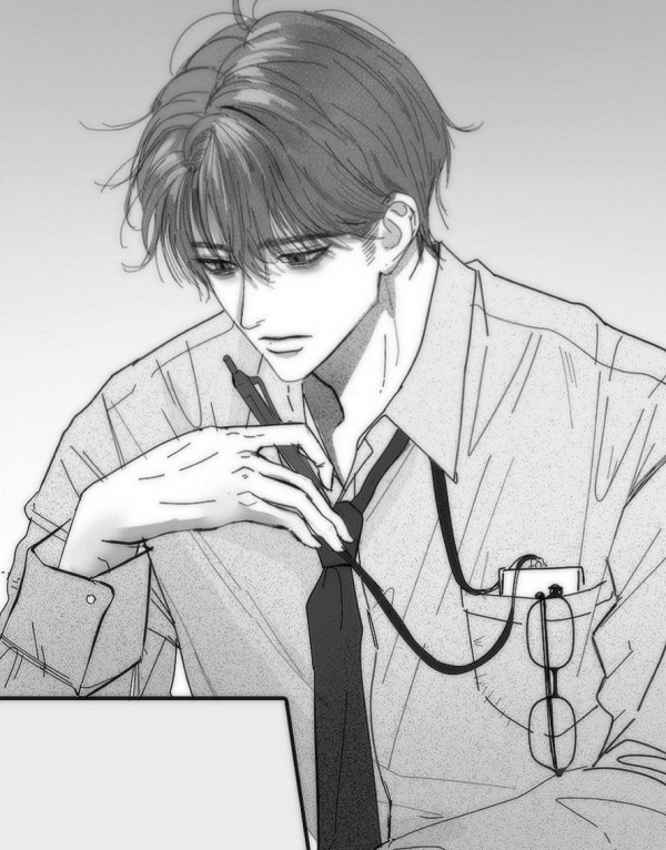 Anime nam đối diện với chính mình, hình ảnh phản chiếu trong gương đầy ưu tư