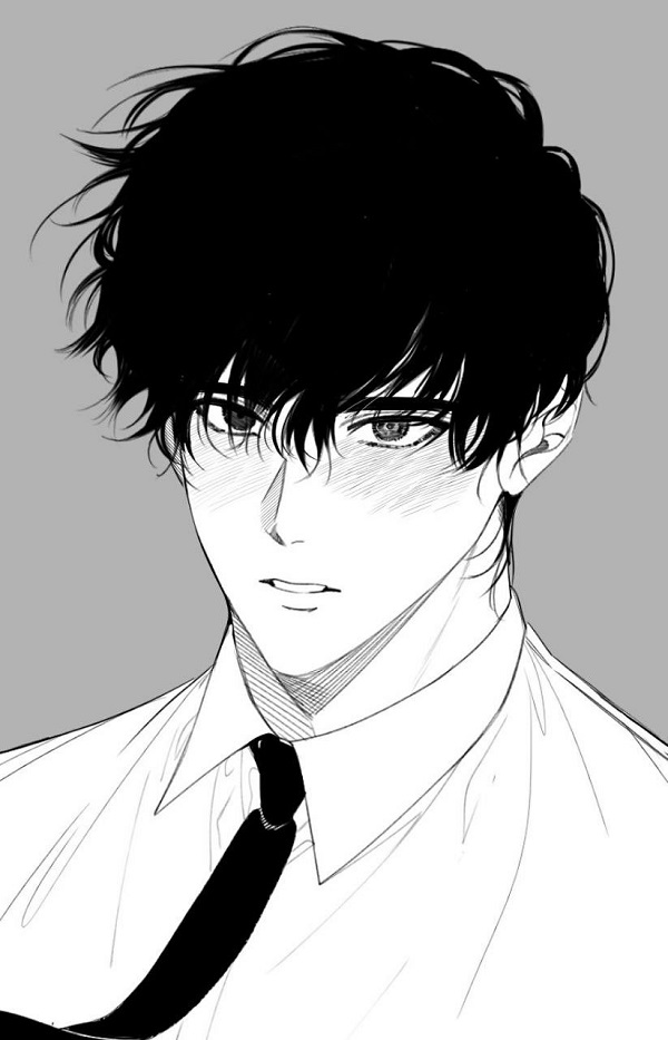 Anime nam sức cùng lực kiệt, dựa vào tường, vẻ mặt mệt mỏi
