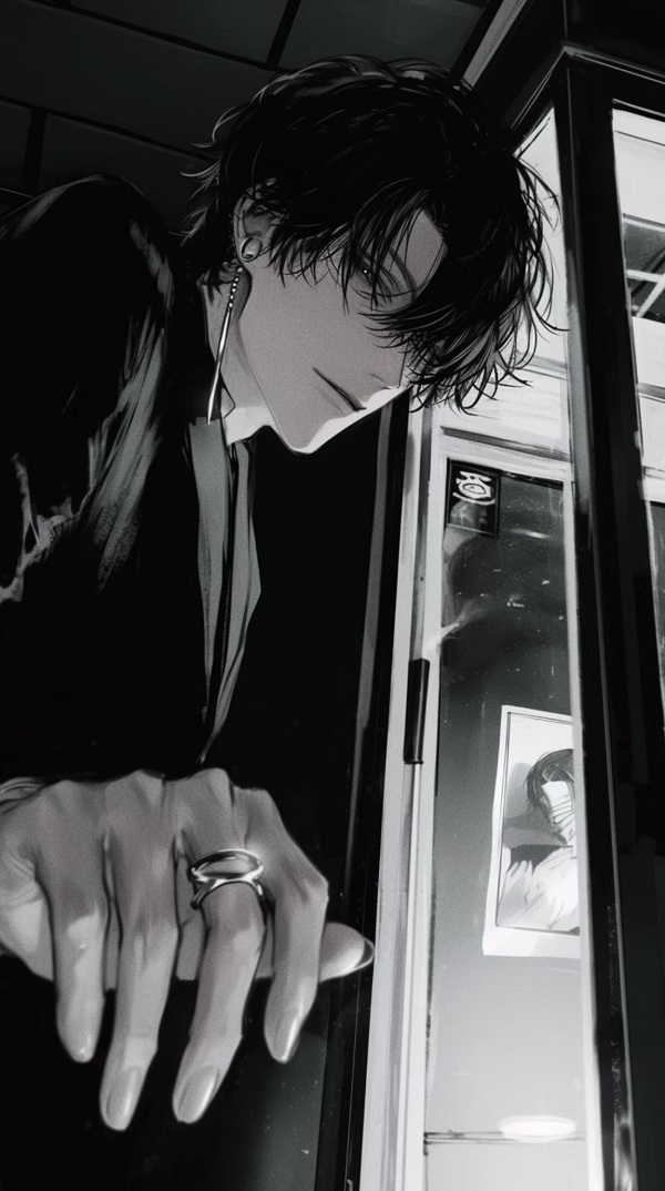 Anime nam khóc, cận cảnh.