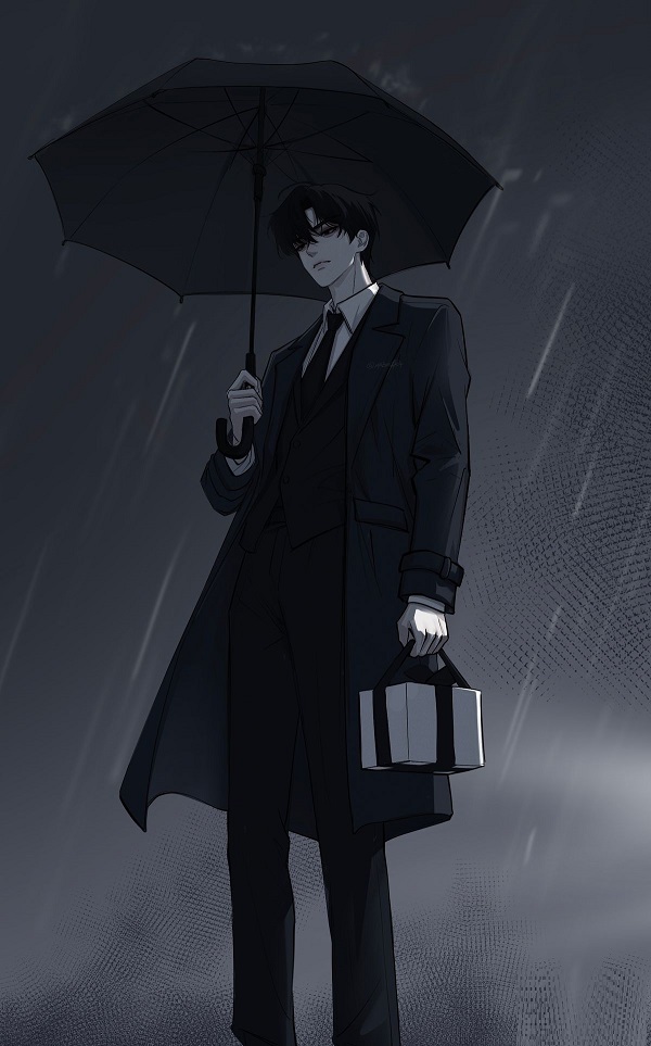 Chàng trai anime ngồi bên cửa sổ, ánh nắng chiếu xiên qua.