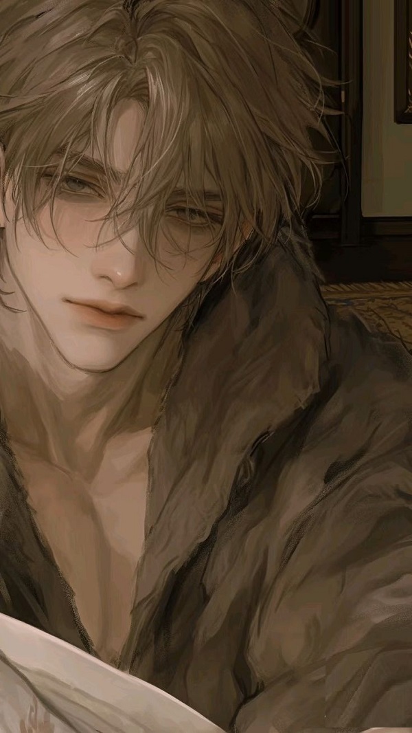 Chàng trai anime đứng dưới tán cây cổ thụ, lá rụng.