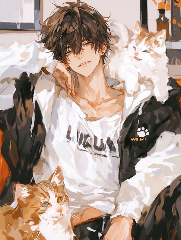 Gương mặt anime nam đang nghiêng đầu thắc mắc