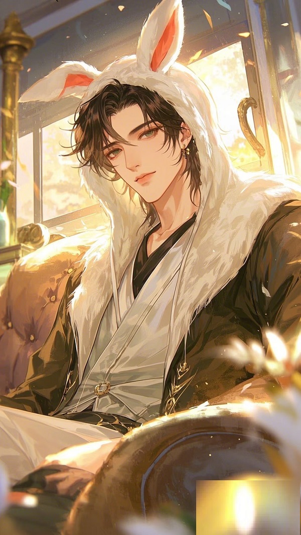 Cậu bé anime với ánh mắt trong veo