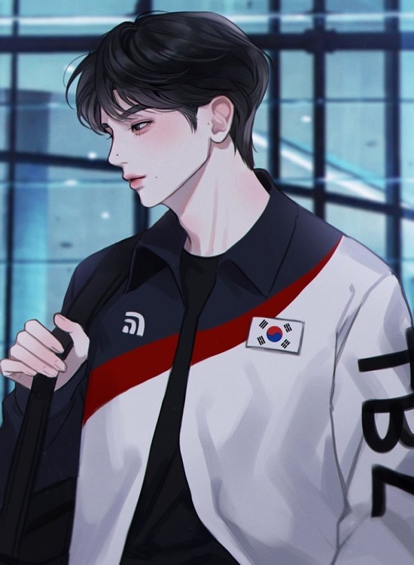 Hình ảnh một nam sinh anime với nụ cười nhẹ nhàng, đầy ấm áp.