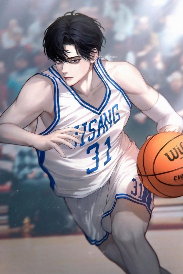 Nam sinh anime với mái tóc màu sắc nổi bật, tạo vẻ cá tính và hiện đại.