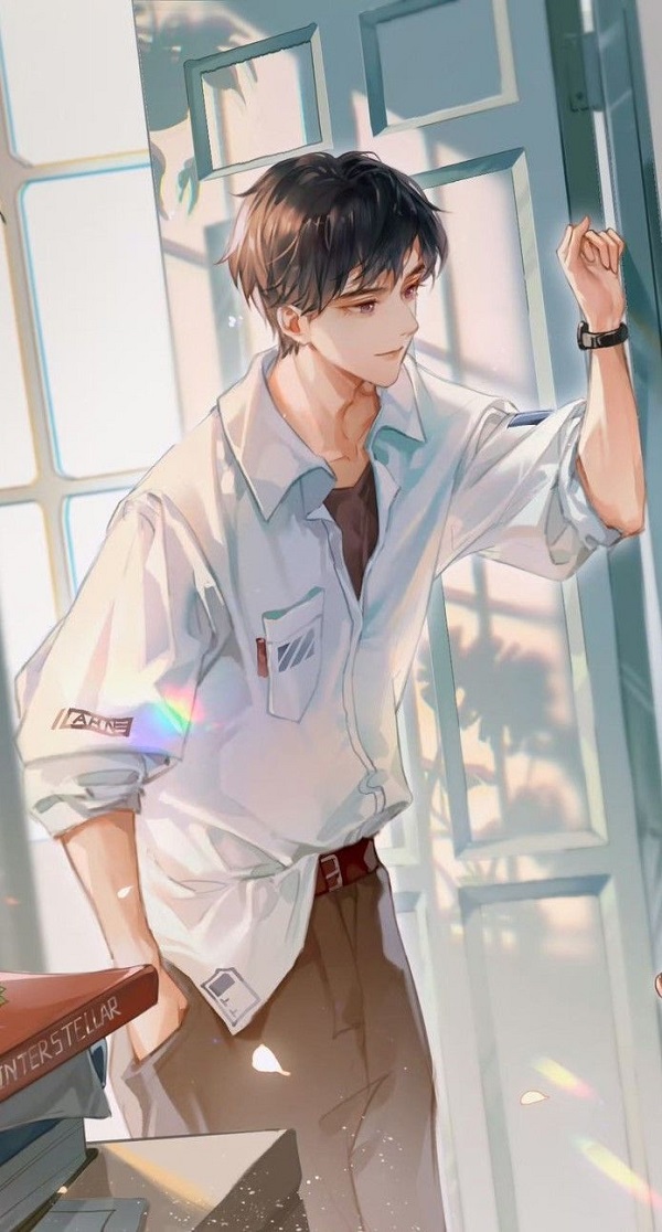 Nam sinh anime với phong thái lạnh lùng, nhưng vẫn toát lên vẻ đẹp cuốn hút.