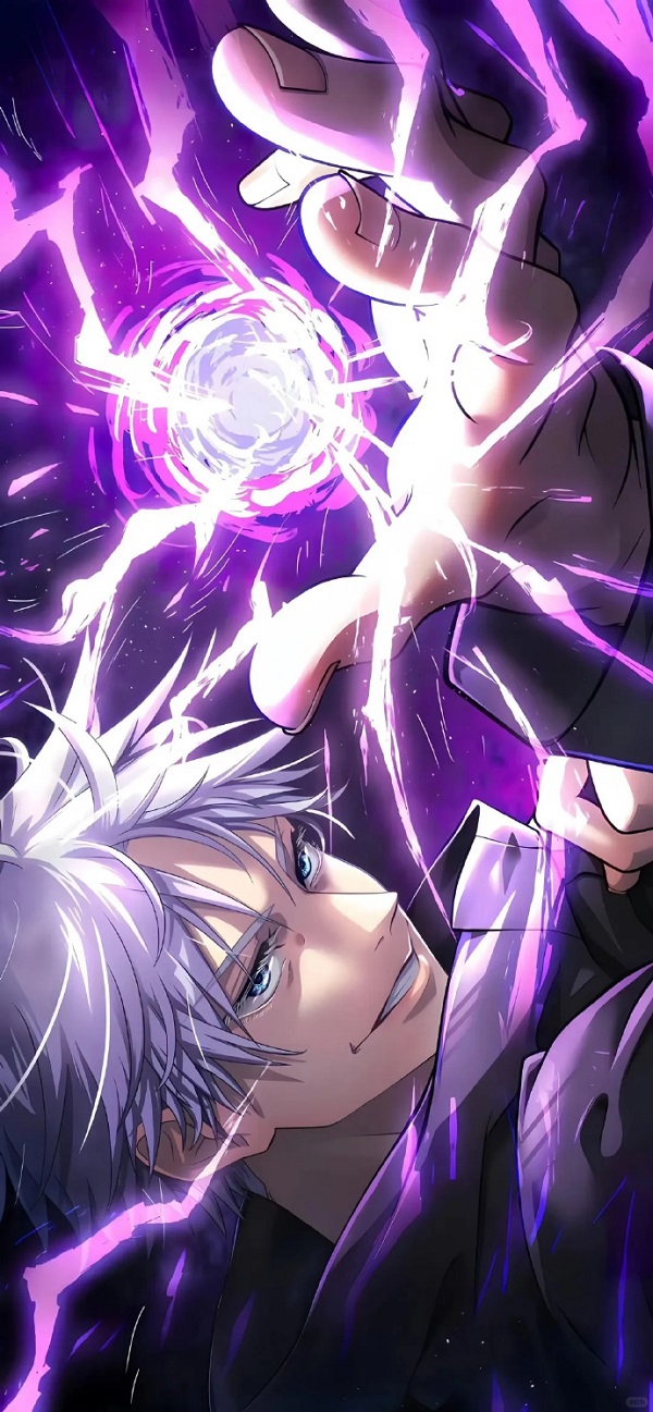 Nhân vật anime nam tay cầm lưỡi hái rực lửa