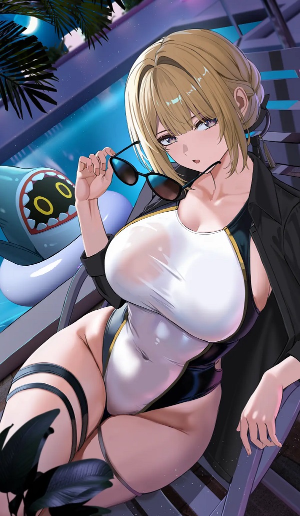 Hình ảnh một cô gái anime với biểu cảm ngạc nhiên, rất dễ thương.
