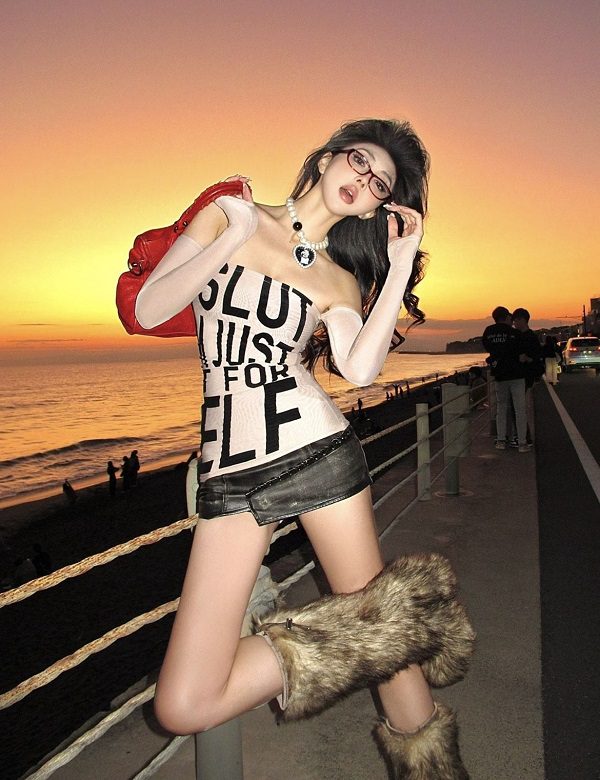 Gái đẹp Trung Quốc diện outfit hiện đại cá tính