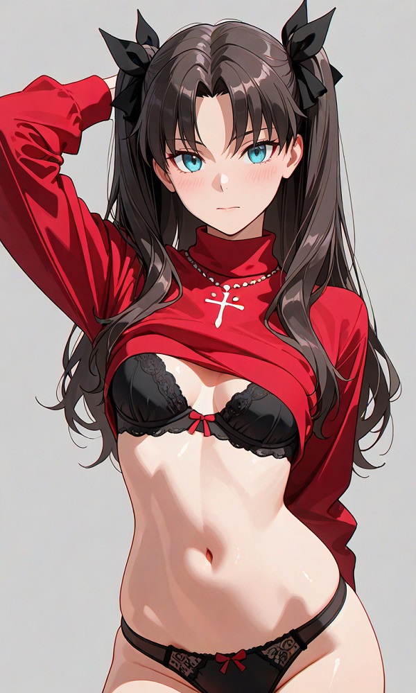 Rin Tohsaka với ánh nhìn kiêu kỳ