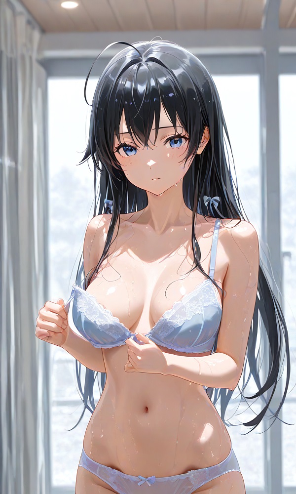 Góc chụp từ sau lưng Yukinoshita Yukino