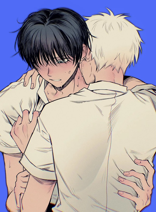 Anime boylove ánh mắt trao nhau đầy yêu thương.