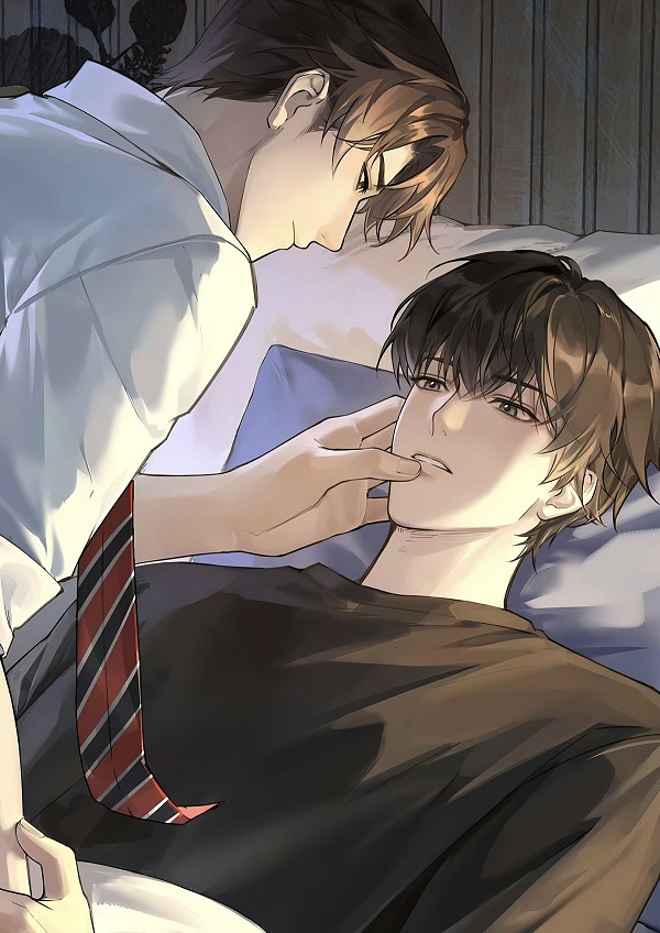 Hai chàng trai anime cùng nhau ngắm pháo hoa rực rỡ trên bầu trời đêm.