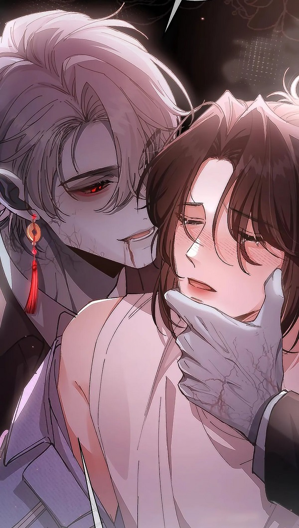 Anime boylove cùng nhau ngắm nhìn những chú cá bơi lội.