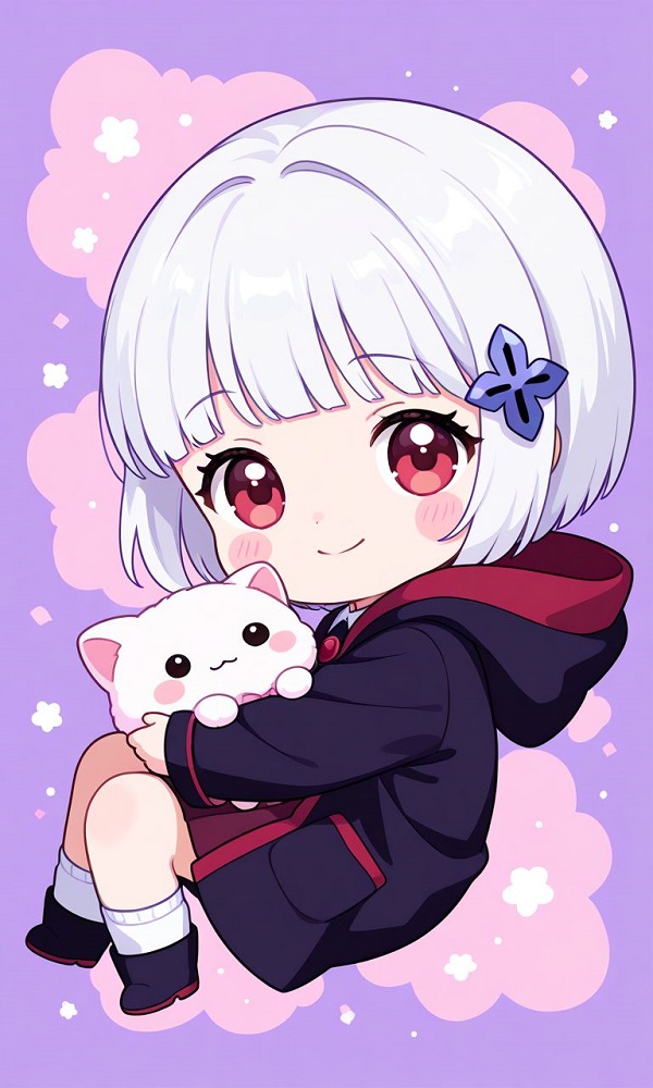 Hình vẽ chibi girl đang ngủ gật trên bàn