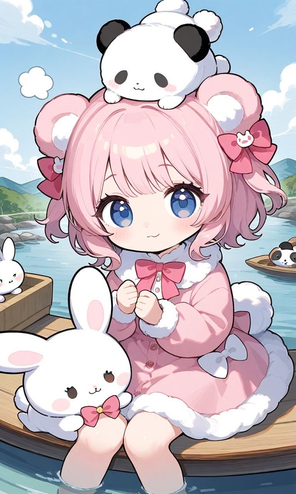 Hình vẽ nhân vật chibi đang chơi đùa