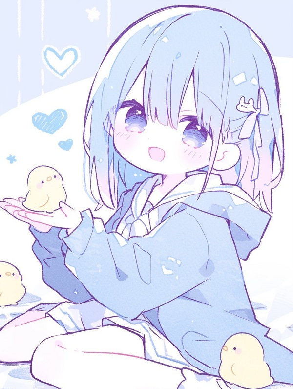 Cô bé anime chibi cute với biểu cảm đáng yêu