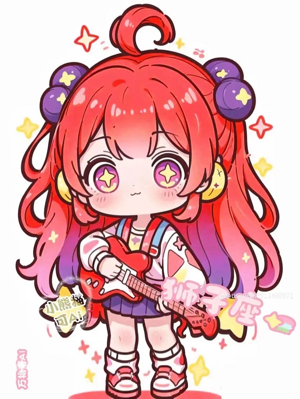 Chibi bé gái cười tít mắt trong bộ yukata