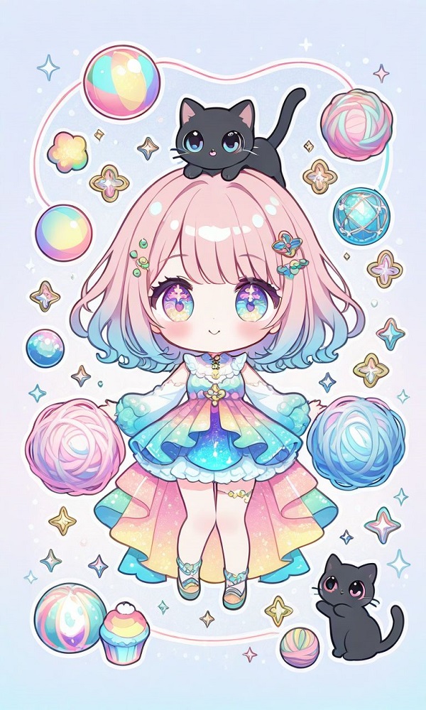 Cô bé chibi với ánh mắt tròn xoe ngạc nhiên