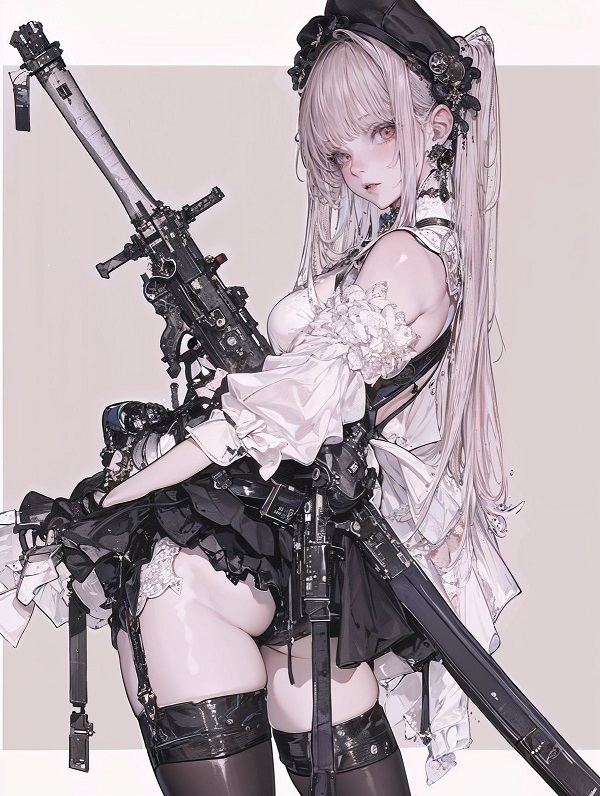Gái anime cầm thanh kiếm băng
