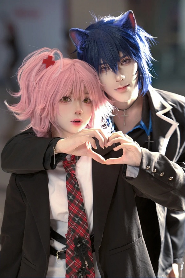 Phối cảnh cosplay giữa mùa xuân
