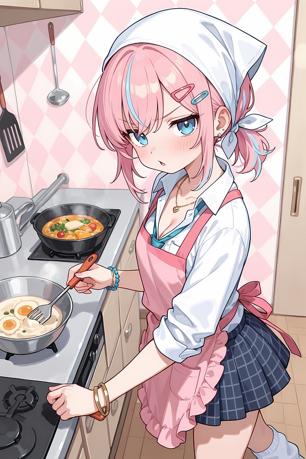 Gái anime mặc đồ học sinh giận dỗi