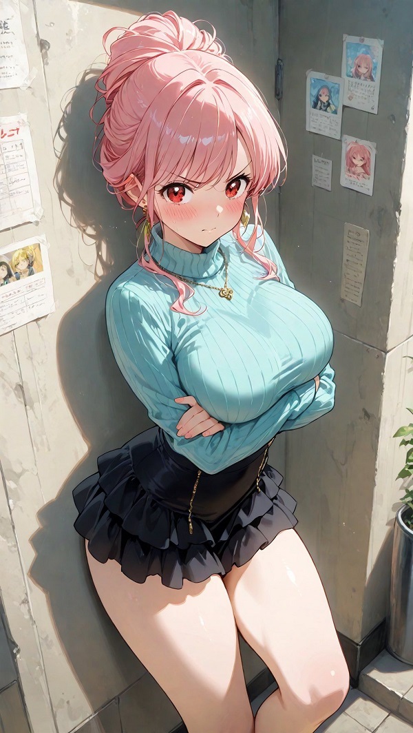 Hình gái anime che mặt khi giận