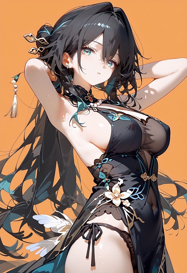 Cô gái anime quay lưng mặt giận siêu xinh