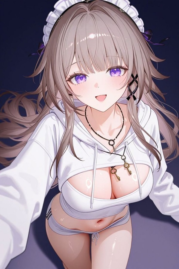 Hình ảnh một cô gái anime mặc đồ bơi có chi tiết bèo nhún ở vai.