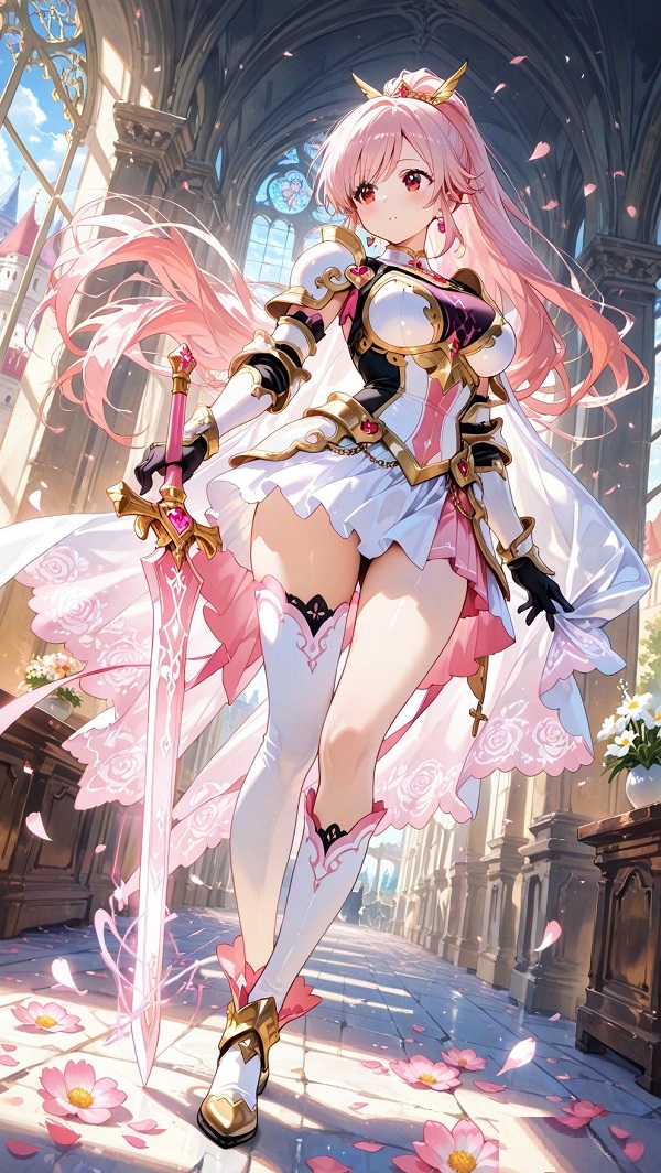 Anime nữ sinh váy ngắn, tóc dài bay, chạy hành lang.