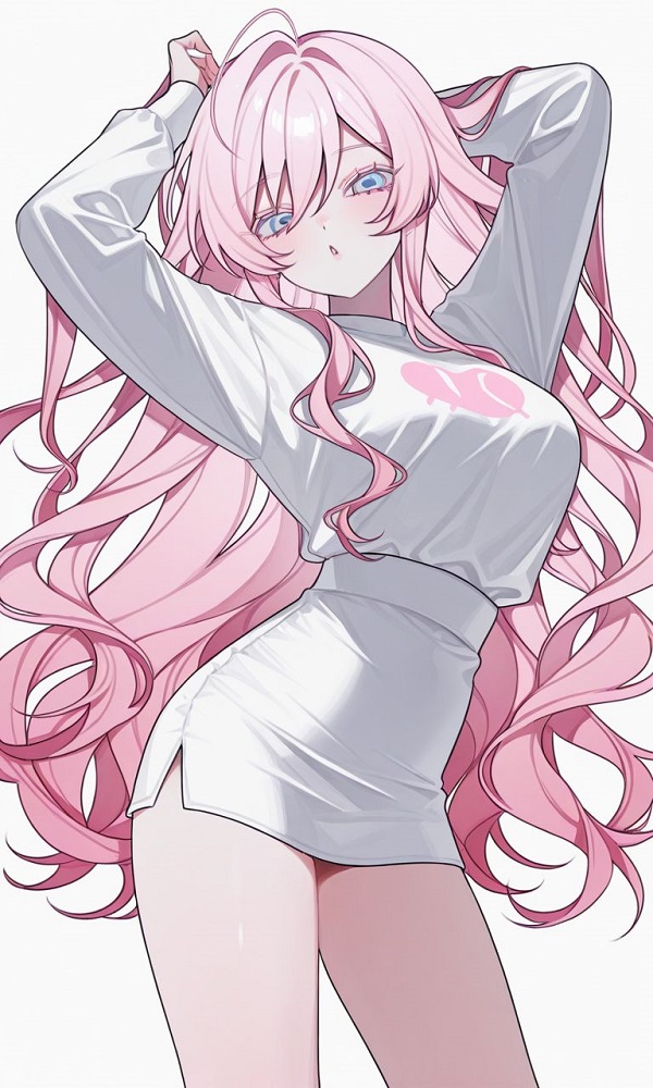 Cô gái anime váy ngắn có nơ/bèo nhún, nữ tính.